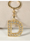 Taşlı D Harfi Gold Metal Anahtarlık – Kişisel Anlam, Zarif Işıltı ve Şık Tasarım