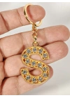 Taşlı S Harfi Gold Metal Anahtarlık – Kişisel Zarafet, Işıltılı Tasarım ve Şık Dokunuş