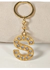 Taşlı S Harfi Gold Metal Anahtarlık – Kişisel Zarafet, Işıltılı Tasarım ve Şık Dokunuş