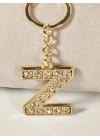 Taşlı Z Harfi Gold Metal Anahtarlık – Kişisel Anlam, Şık Işıltı ve Zarif Tasarım