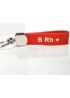B Rh(+) Pozitif Kan Grubu Silikon Anahtarlık – Acil Durumlar İçin Hayati Bilgi