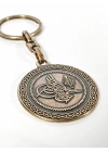 Antik Bronz Osmanlı Tuğralı Çift Yüzlü Metal Anahtarlık – Tarihi Asalet ve Manevi Anlamın Buluşması