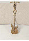 Antik Bronz Gitar Figürlü Metal Anahtarlık – Müziğin Özgür Ruhu ve Zamansız Stil