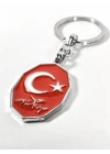 Kırmızı Ay Yıldız,  “Türkiye” Yazılı Sekizgen Metal Anahtarlık
