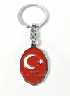 Kırmızı Ay Yıldız,  “Türkiye” Yazılı Sekizgen Metal Anahtarlık
