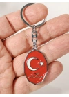 Kırmızı Ay Yıldız,  “Türkiye” Yazılı Sekizgen Metal Anahtarlık