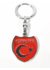 Türkiye Yazılı Ay Yıldız Figürlü Kırmızı Metal Anahtarlık – Sade, Net ve Güçlü Bir Duruş