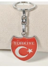 Türkiye Yazılı Ay Yıldız Figürlü Kırmızı Metal Anahtarlık – Sade, Net ve Güçlü Bir Duruş