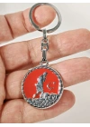 Atatürk Silüetli Ay Yıldız Figürlü Kırmızı Yuvarlak Metal Anahtarlık – Anlamlı ve Güçlü Bir Sembol