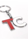 TC Harf Figürlü Kırmızı Beyaz Metal Anahtarlık – Güçlü Kimlik ve Sade Tasarımın Birleşimi
