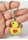 Sarı Ördek Figürlü Metal Anahtarlık – Eğlenceli Tasarım ve Renkli Detayların Neşeli Buluşması