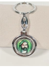 Hz. Ali Figürlü Yuvarlak Metal Anahtarlık – Manevi Anlam ve Zarif Detayların Birleşimi