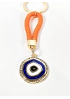 Turuncu İpli Nazar Boncuğu Detaylı Metal Anahtarlık – Şık, Anlamlı ve Dikkat Çekici Tasarım
