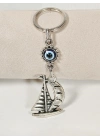 Yelkenli & Nazar Boncuğu Figürlü Anahtarlık – Koruma, Özgürlük ve Yolculuk Sembolü