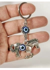 Nazar Boncuklu At Figürlü Anahtarlık – Güç, Özgürlük ve Koruyucu Enerji