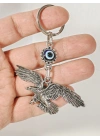 Nazar Boncuklu Kartal Figürlü Anahtarlık – Güç, Özgürlük ve Koruma Enerjisi