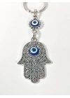 Nazar Boncuklu Fatma Ana Eli Figürlü Anahtarlık – Koruma, Şans ve Pozitif Enerji