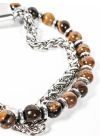 Çelik Zincirli Kaplan Gözü ve Hematit Taşlı Bileklik – Güç, Odaklanma ve Özgüven Enerjisi-21 cm