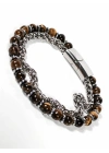 Çelik Zincirli Kaplan Gözü ve Hematit Taşlı Bileklik – Güç, Odaklanma ve Özgüven Enerjisi-21 cm