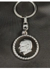 Atatürk Portreli Siyah Metal Anahtarlık