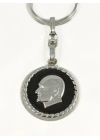 Atatürk Portreli Siyah Metal Anahtarlık