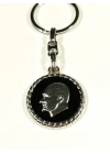 Atatürk Portreli Siyah Metal Anahtarlık