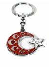 Kabartmalı Ay Yıldızlı Metal Anahtarlık