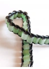 Aventurin Yeşil Doğal Taş Örme Erkek Bilekliği 6X8 mm