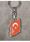 Ay Yıldız Türk Bayraklı Metal Anahtarlık
