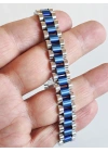 Çelik Roleks Kordon Mavi Erkek Bileklik