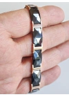 Çelik ve Seramik Siyah Erkek Bileklik