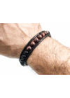 Kahverengi Siyah Erkek Doğal Taşlı Bileklik - Sevgiliye Hediye