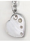 Gümüş Renkli Taşlı Kalp Metal Anahtarlık