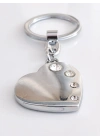 Gümüş Renkli Taşlı Kalp Metal Anahtarlık