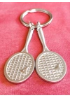 İki Adet Raketli Metal Anahtarlık
