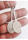 İki Adet Raketli Metal Anahtarlık