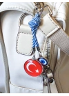 İpli Türk Bayraklı Nazar Boncuklu Cam Çanta Süsü