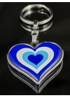 Nazar Temalı Kalp Şeklinde Metal Anahtarlık