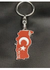 Ay Yıldızlı Türkiye Haritalı Türkiye Yazılı Metal Anahtarlık