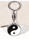 Yin ve Yang Siyah ve Beyaz Metal Anahtarlık