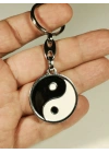 Yin ve Yang Siyah ve Beyaz Metal Anahtarlık