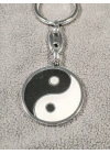 Yin ve Yang Siyah ve Beyaz Metal Anahtarlık