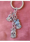 Renkli Taşlarla Süslü Ayıcıklardan Metal Anahtarlık