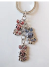 Renkli Taşlarla Süslü Ayıcıklardan Metal Anahtarlık