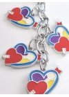 Kalp İçinde Kalp Metal Anahtarlık
