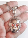 Kırmızı Gözlü İskeletor Kafatası metal Anahtarlık