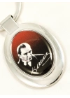 Atatürk Posterli Oval Metal Anahtarlık