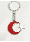 Ay ve Yıldız formunda Metal Anahtarlık