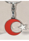 Ay ve Yıldız formunda Metal Anahtarlık