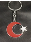 Ay ve Yıldız formunda Metal Anahtarlık
